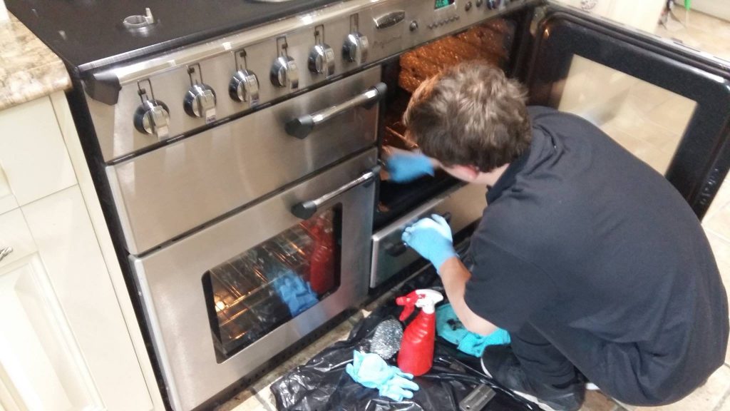 during the oven clean