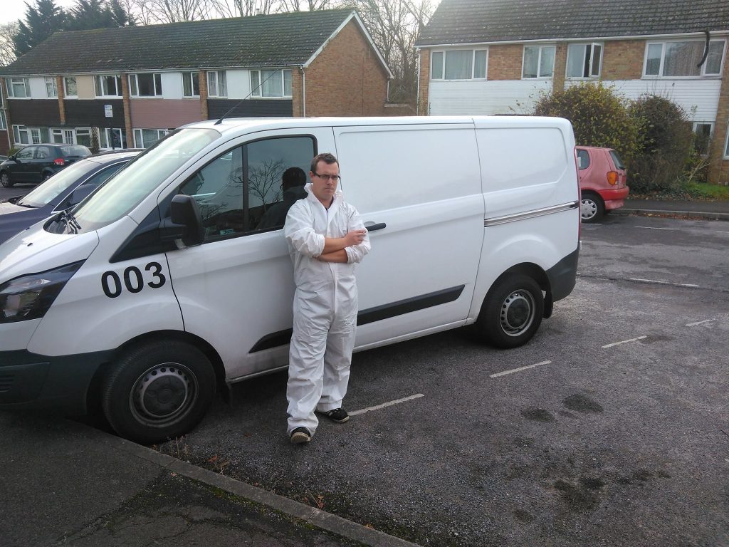 Me & my van with my oven cleaning dip tank inside.
